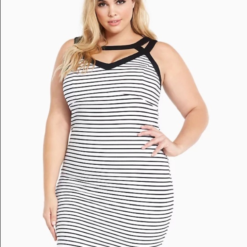 Torrid Textured Striped Bodycon Dress